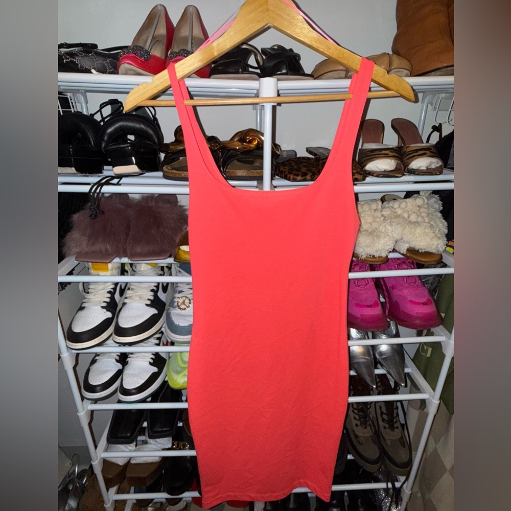 Coral Sleeveless Women's Dress
